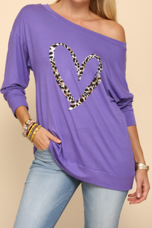 CT33555<br/>OFF THE SHOULDER HEART TUNIC