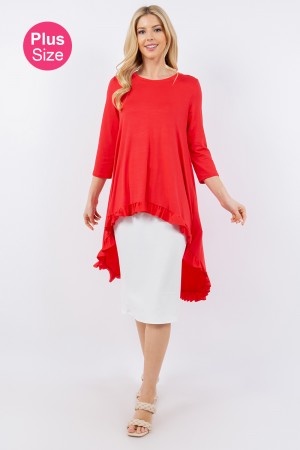 CT43780-PL<br/>Angled Top with Ruffles